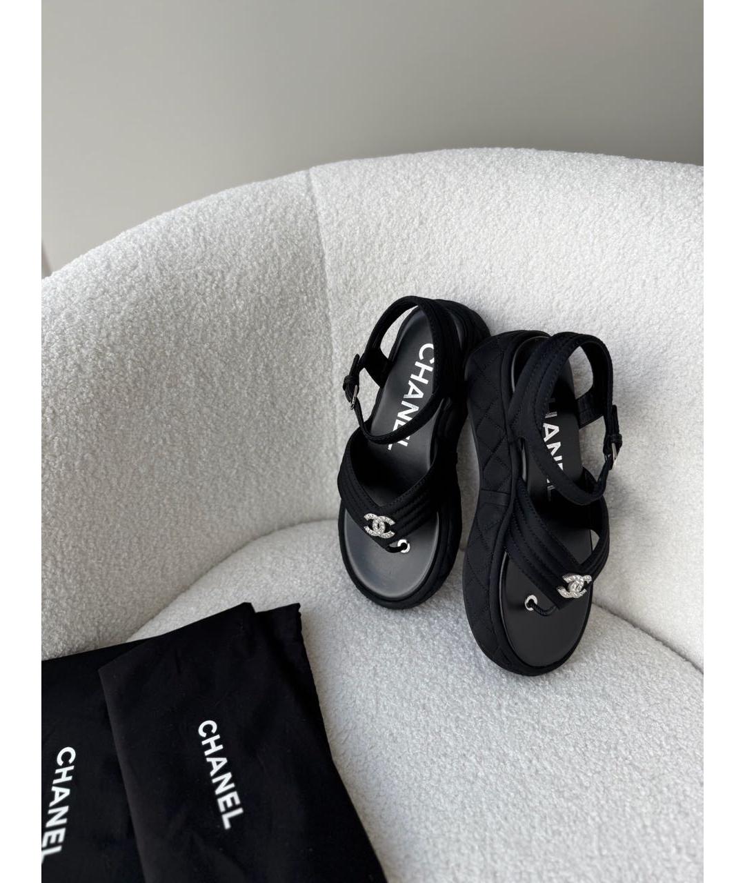 CHANEL Черные сандалии, фото 3