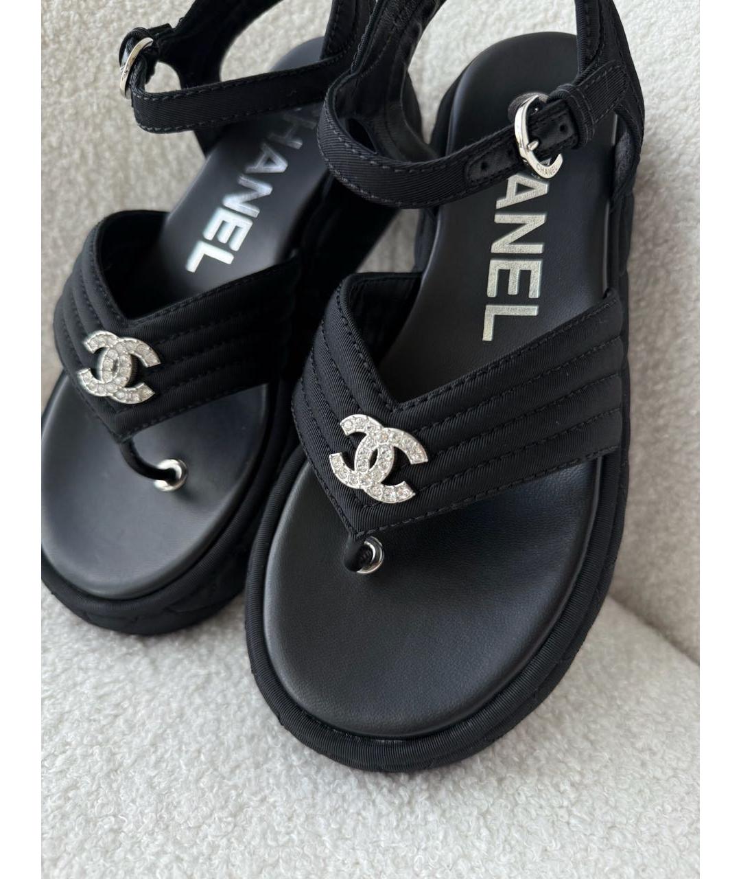 CHANEL Черные сандалии, фото 6
