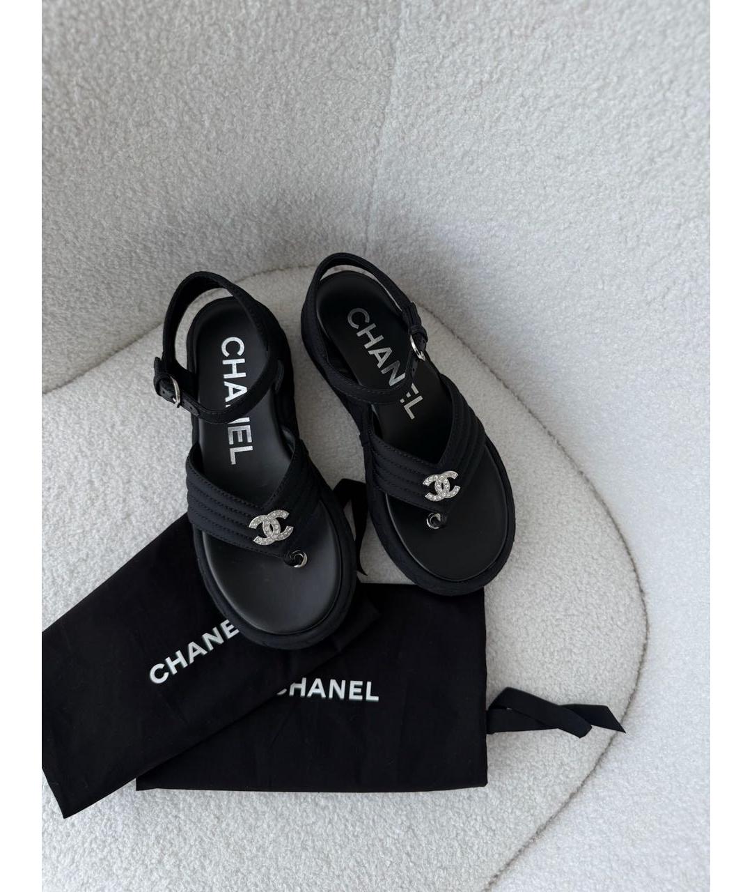 CHANEL Черные сандалии, фото 5