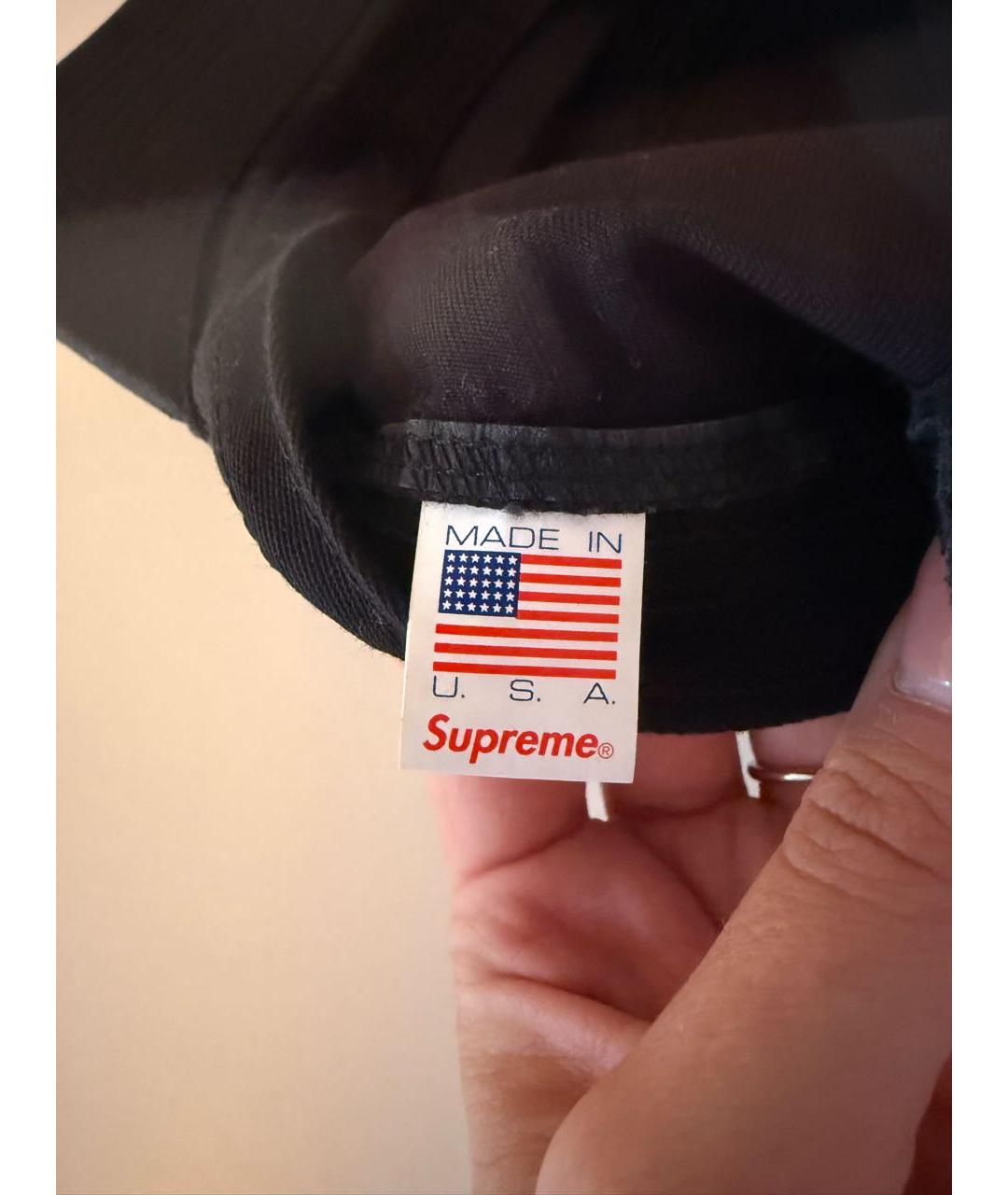 SUPREME Черная хлопковая кепка/бейсболка, фото 5