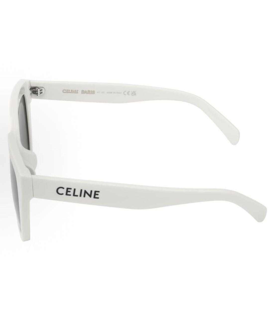 CELINE Белые пластиковые солнцезащитные очки, фото 3