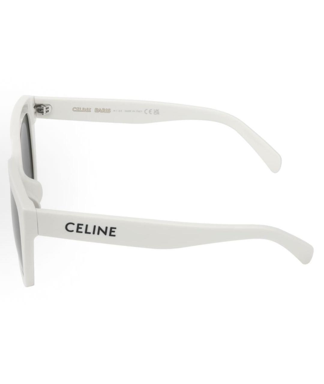 CELINE Белые пластиковые солнцезащитные очки, фото 3