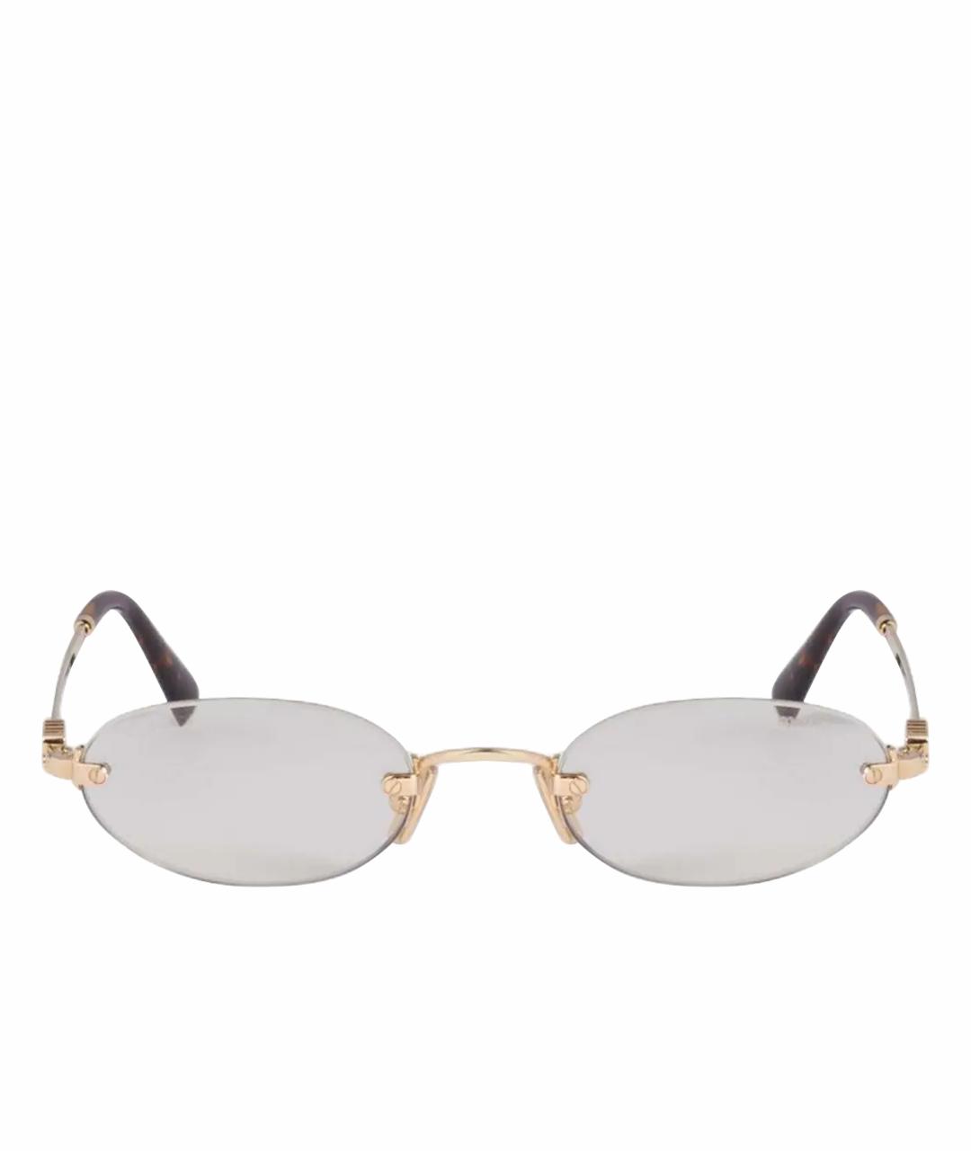 MIU MIU Золотые металлические солнцезащитные очки, фото 1