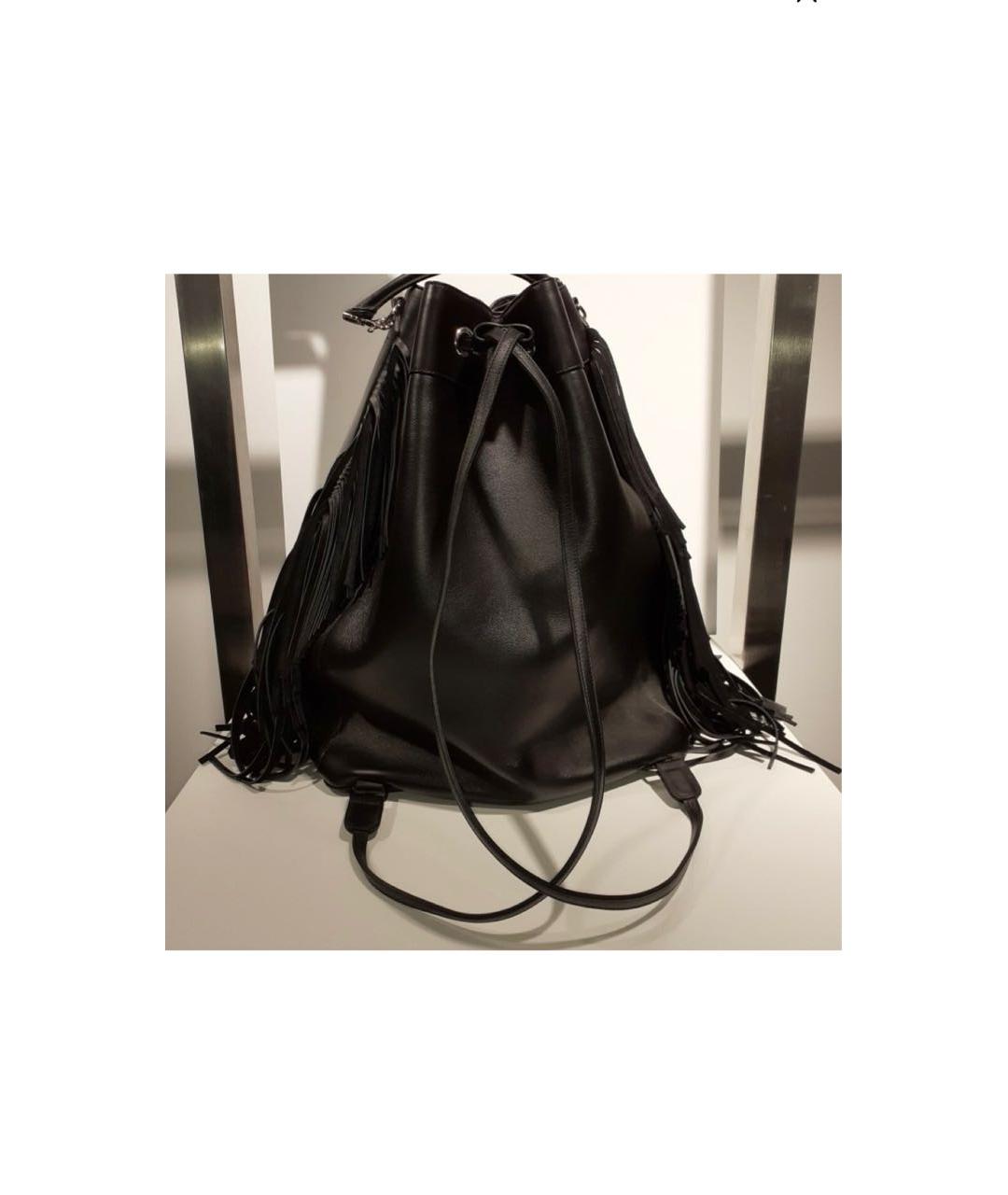 SAINT LAURENT Черная кожаная сумка тоут, фото 3