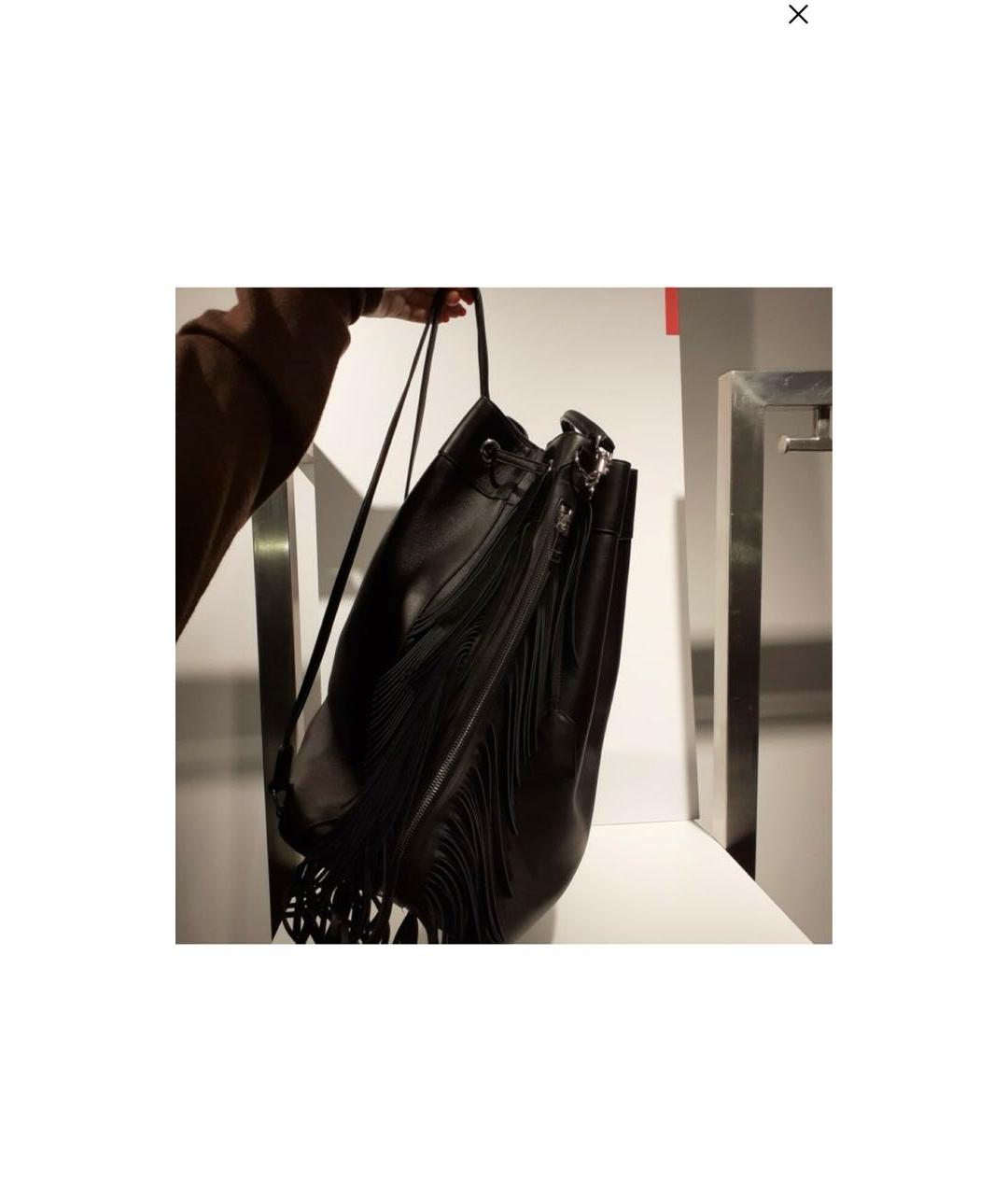 SAINT LAURENT Черная кожаная сумка тоут, фото 4