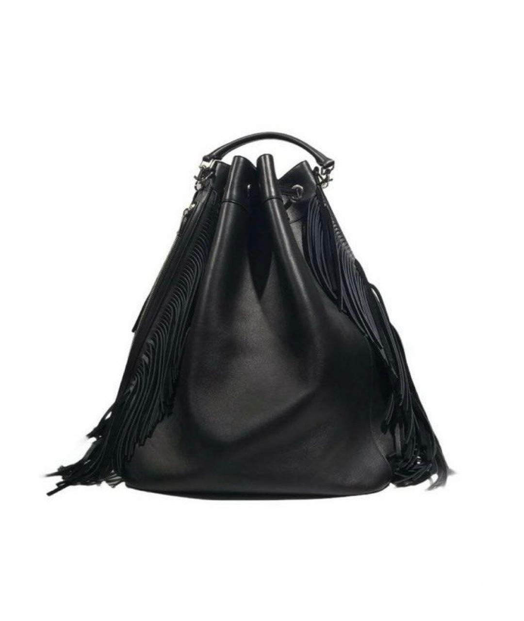 SAINT LAURENT Черная кожаная сумка тоут, фото 1