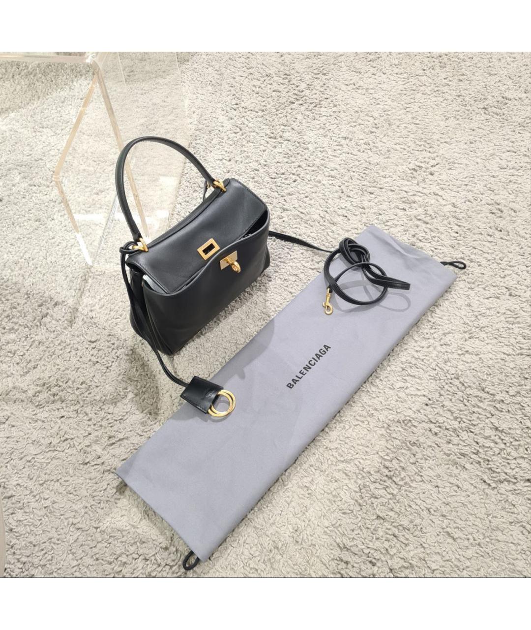 BALENCIAGA Черная кожаная сумка тоут, фото 3