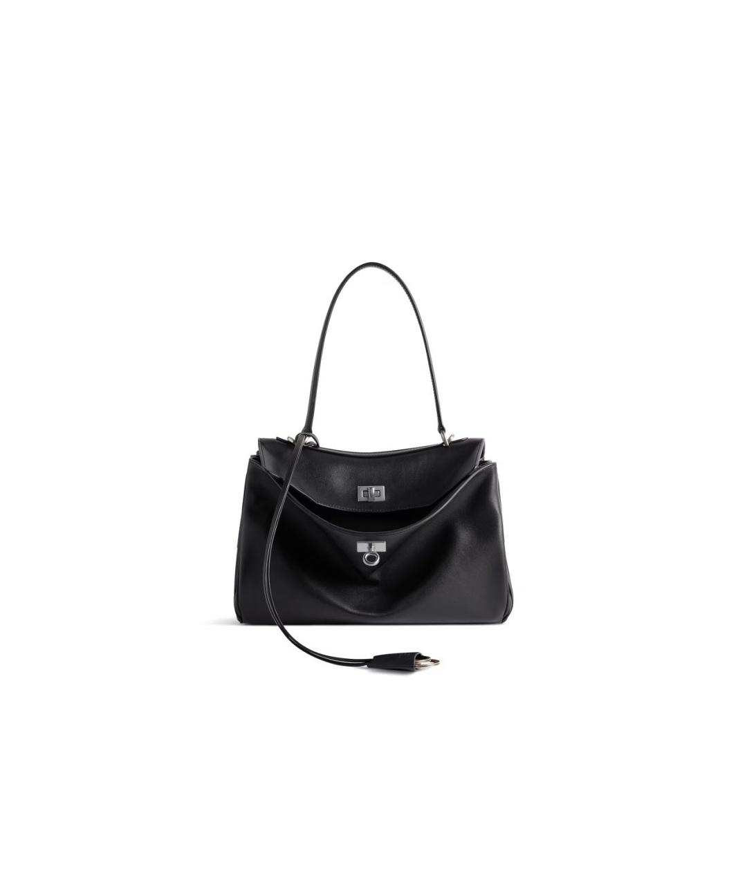 BALENCIAGA Черная кожаная сумка тоут, фото 1
