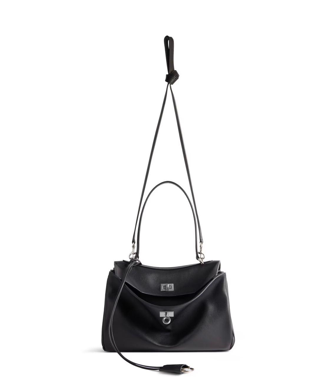 BALENCIAGA Черная кожаная сумка тоут, фото 6