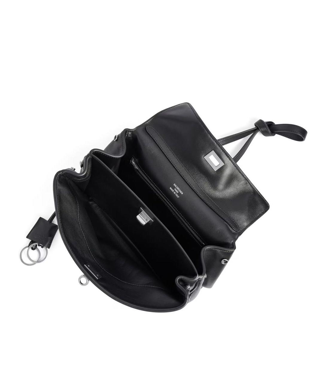 BALENCIAGA Черная кожаная сумка тоут, фото 7