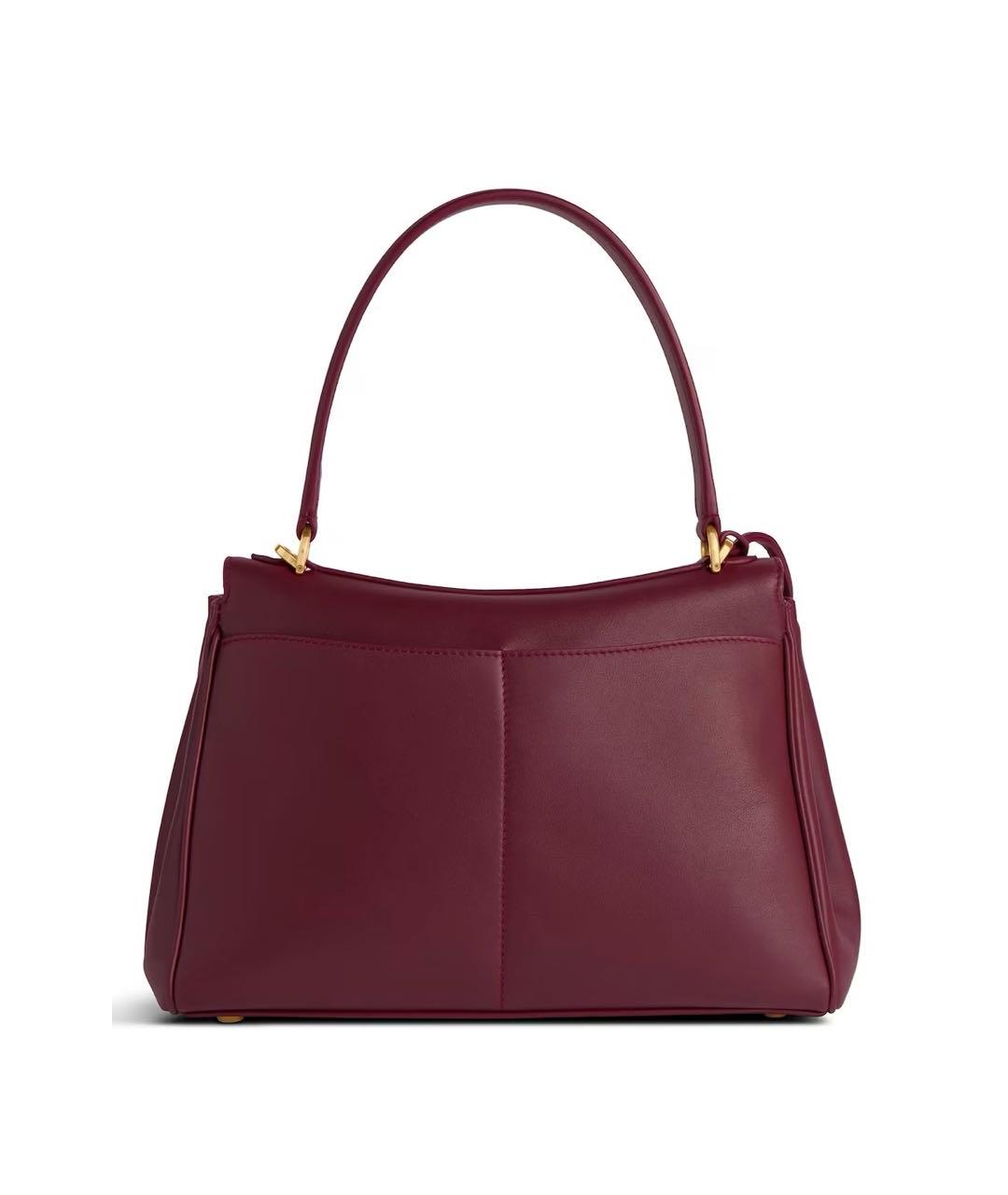 BALENCIAGA Бордовая кожаная сумка тоут, фото 5