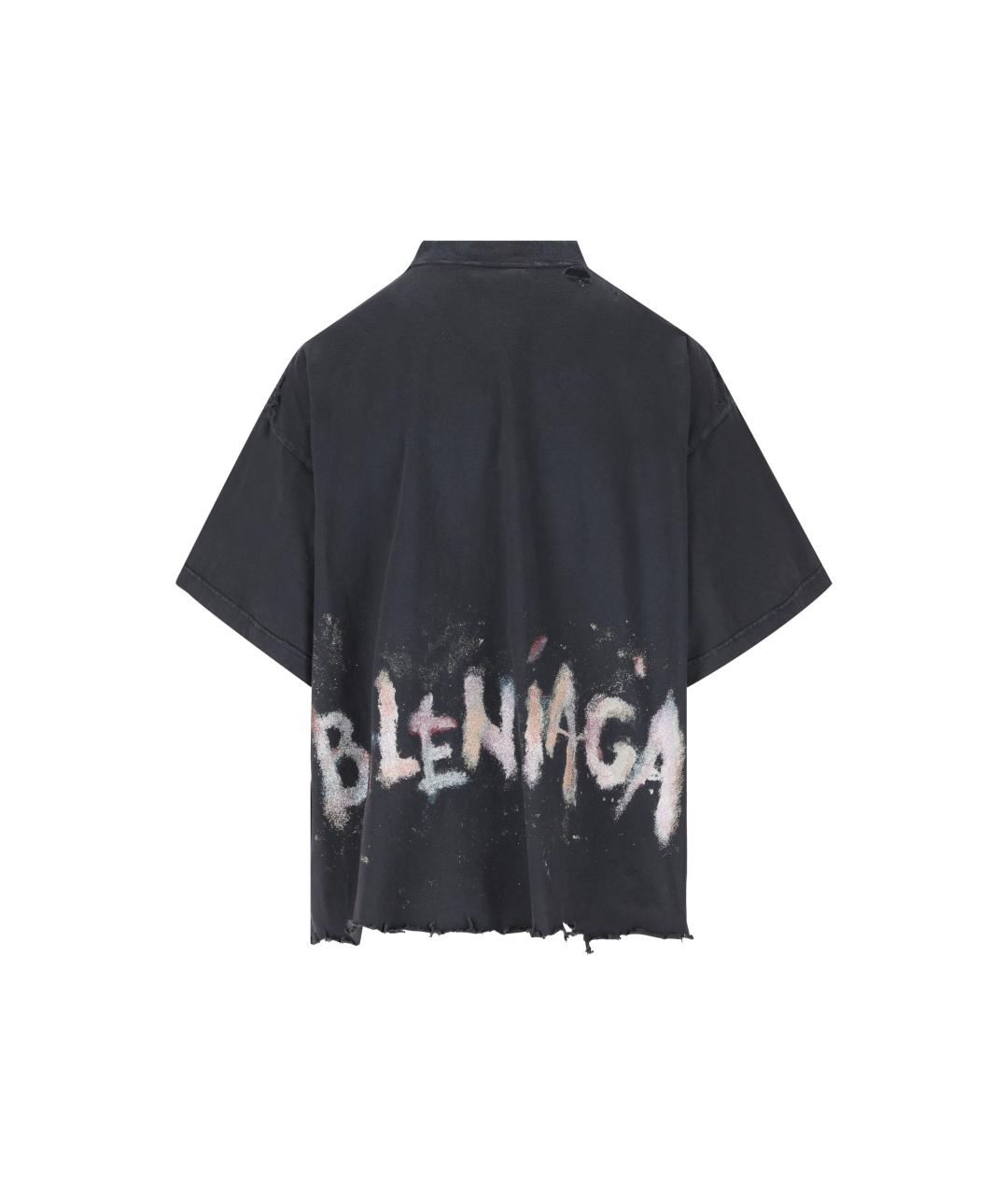 BALENCIAGA Серая хлопко-эластановая футболка, фото 2