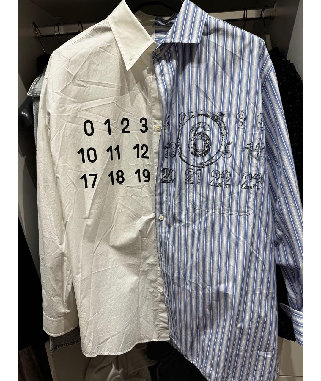 MM6 MAISON MARGIELA Голубая хлопковая кэжуал рубашка, фото 2