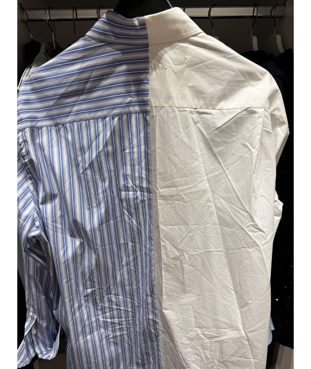 MM6 MAISON MARGIELA Голубая хлопковая кэжуал рубашка, фото 3