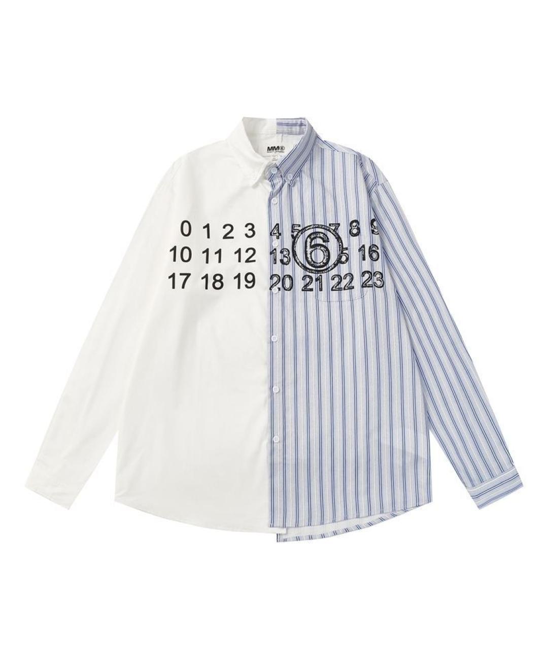 MM6 MAISON MARGIELA Голубая хлопковая кэжуал рубашка, фото 1