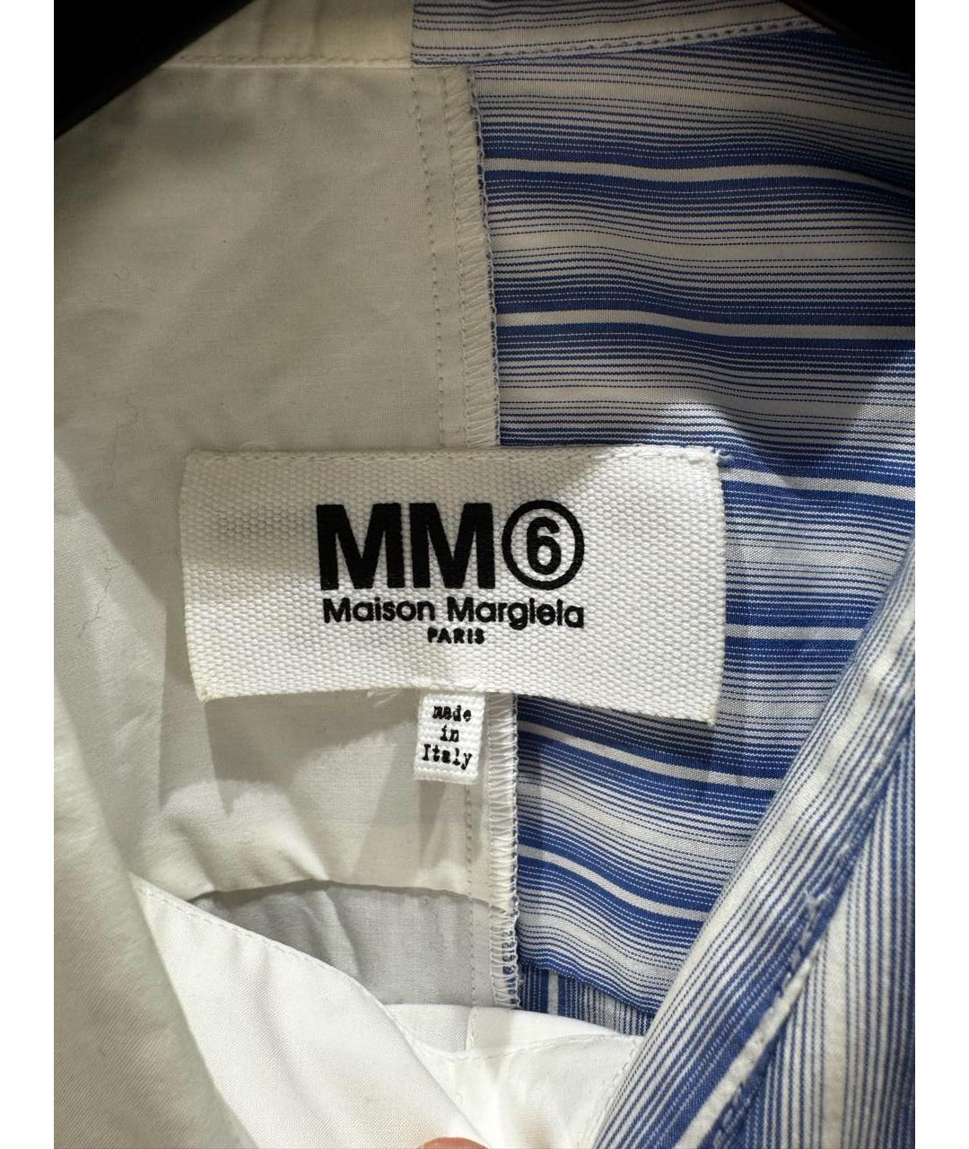MM6 MAISON MARGIELA Голубая хлопковая кэжуал рубашка, фото 4