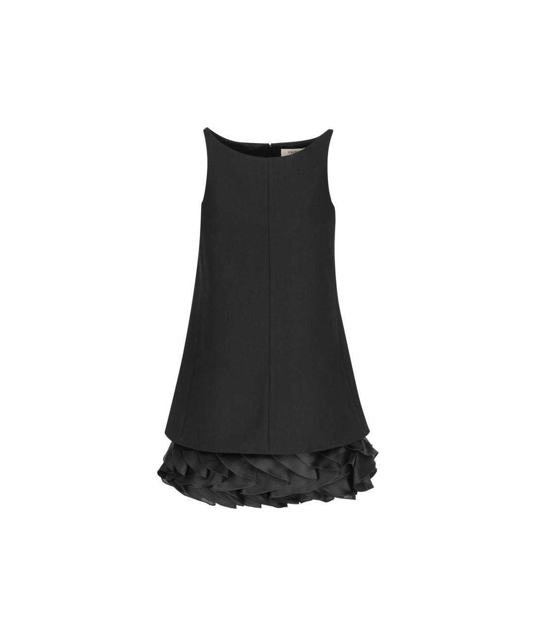 CELINE Черное шерстяное повседневное платье, фото 1