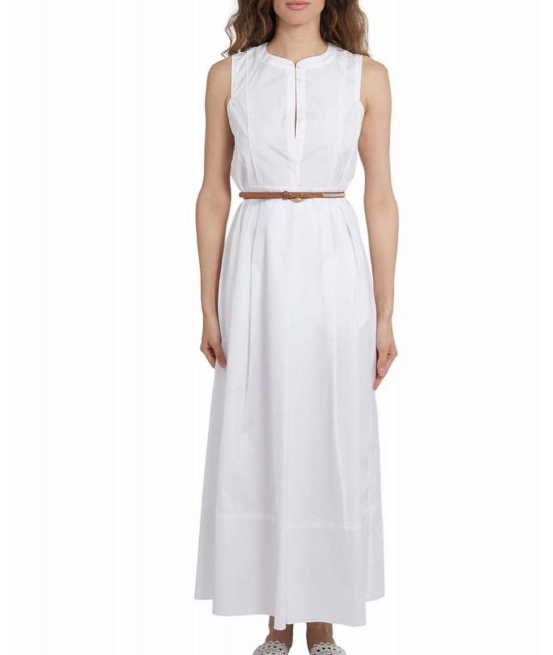 MAX MARA STUDIO Белое хлопковое повседневное платье, фото 7