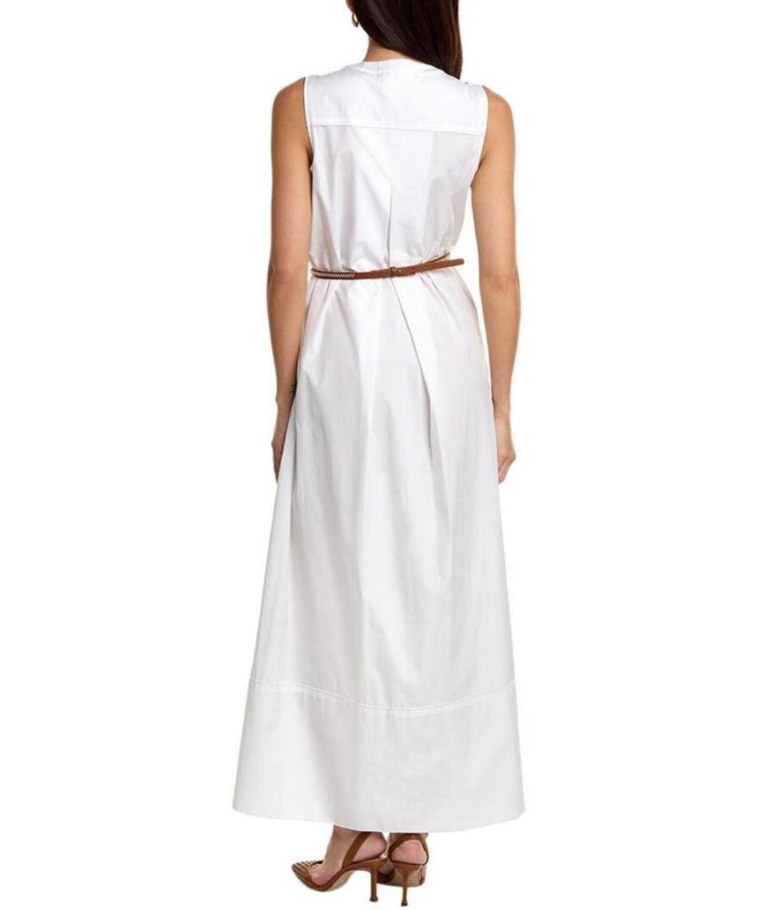 MAX MARA STUDIO Белое хлопковое повседневное платье, фото 2
