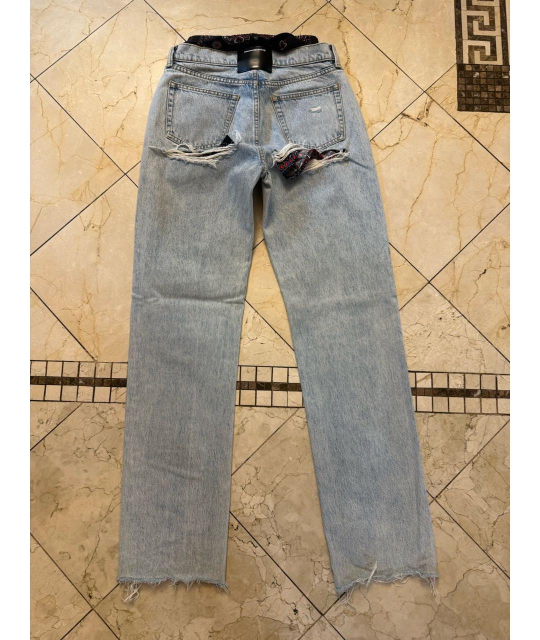 ALEXANDER WANG Голубые хлопковые прямые джинсы, фото 2