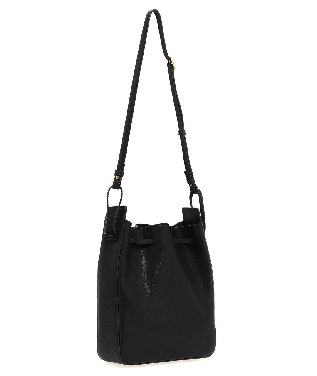 SAINT LAURENT Черная кожаная сумка тоут, фото 2