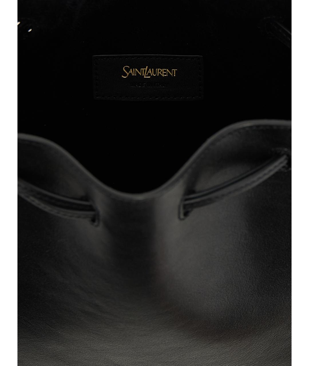 SAINT LAURENT Черная кожаная сумка тоут, фото 4