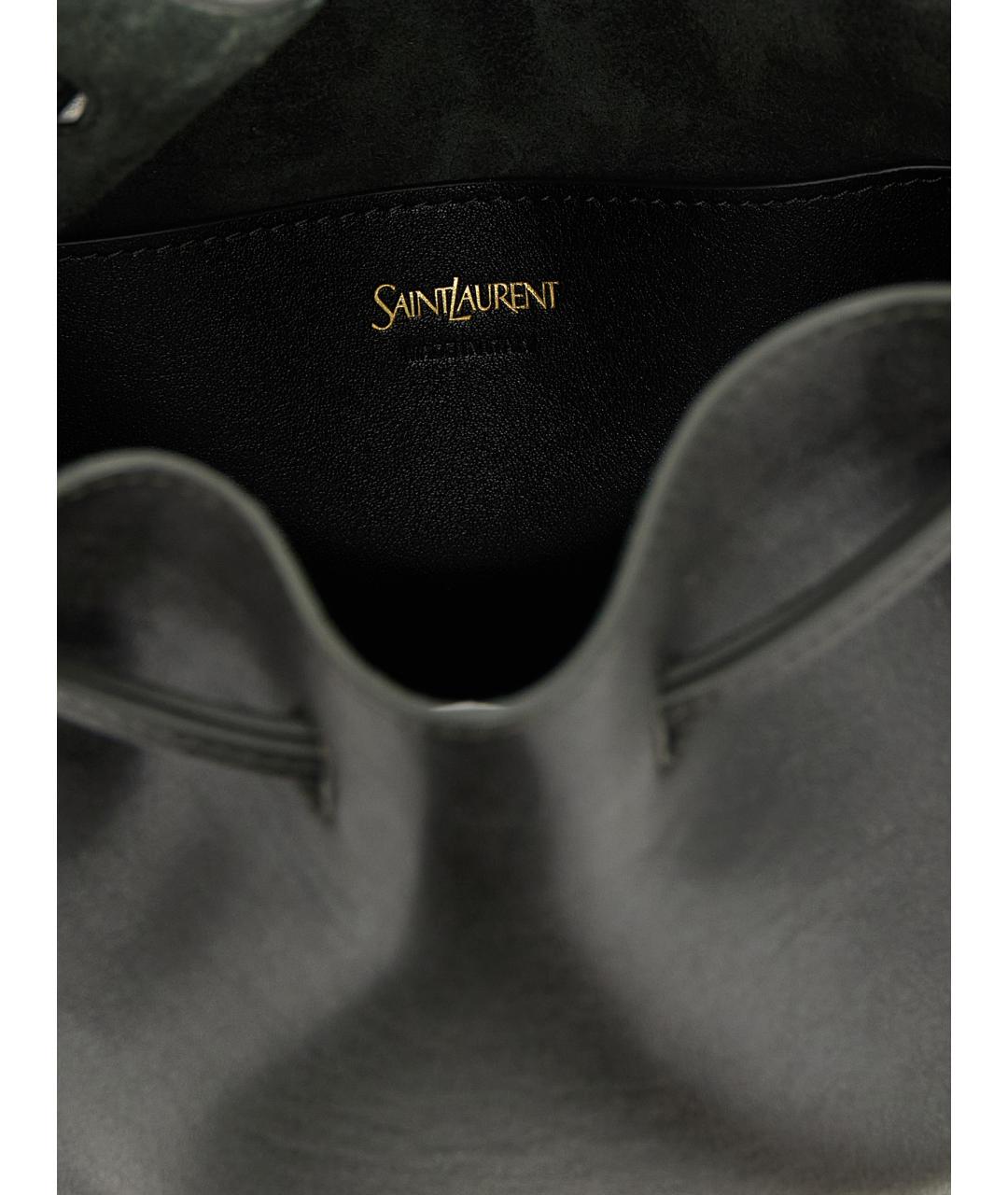 SAINT LAURENT Зеленая кожаная сумка тоут, фото 4