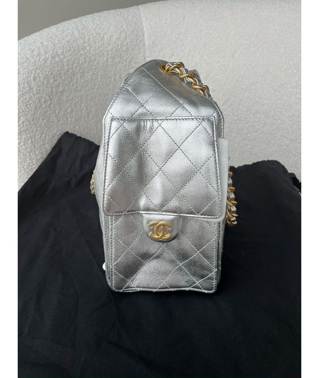 CHANEL Серебряная сумка тоут, фото 3