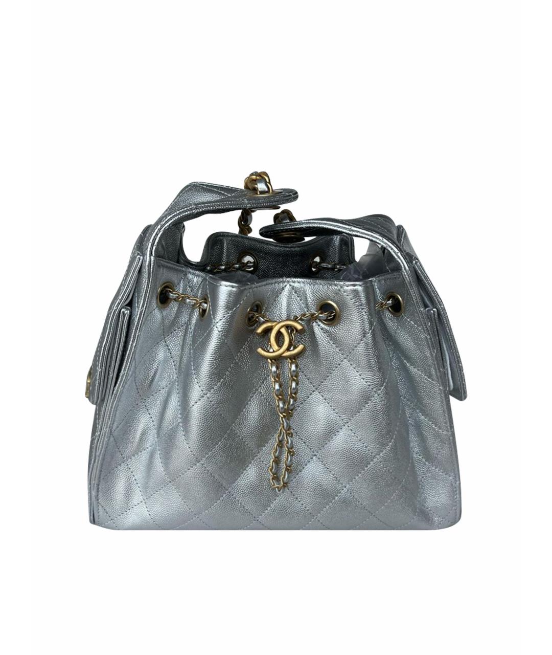CHANEL Серебряная сумка тоут, фото 1