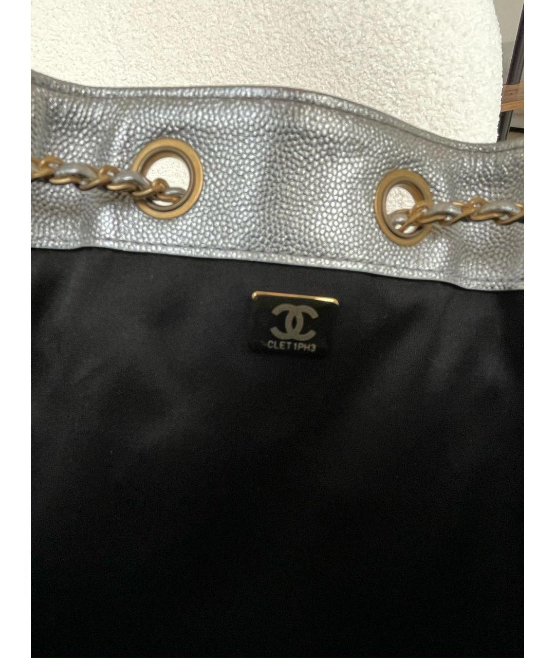 CHANEL Серебряная сумка тоут, фото 8