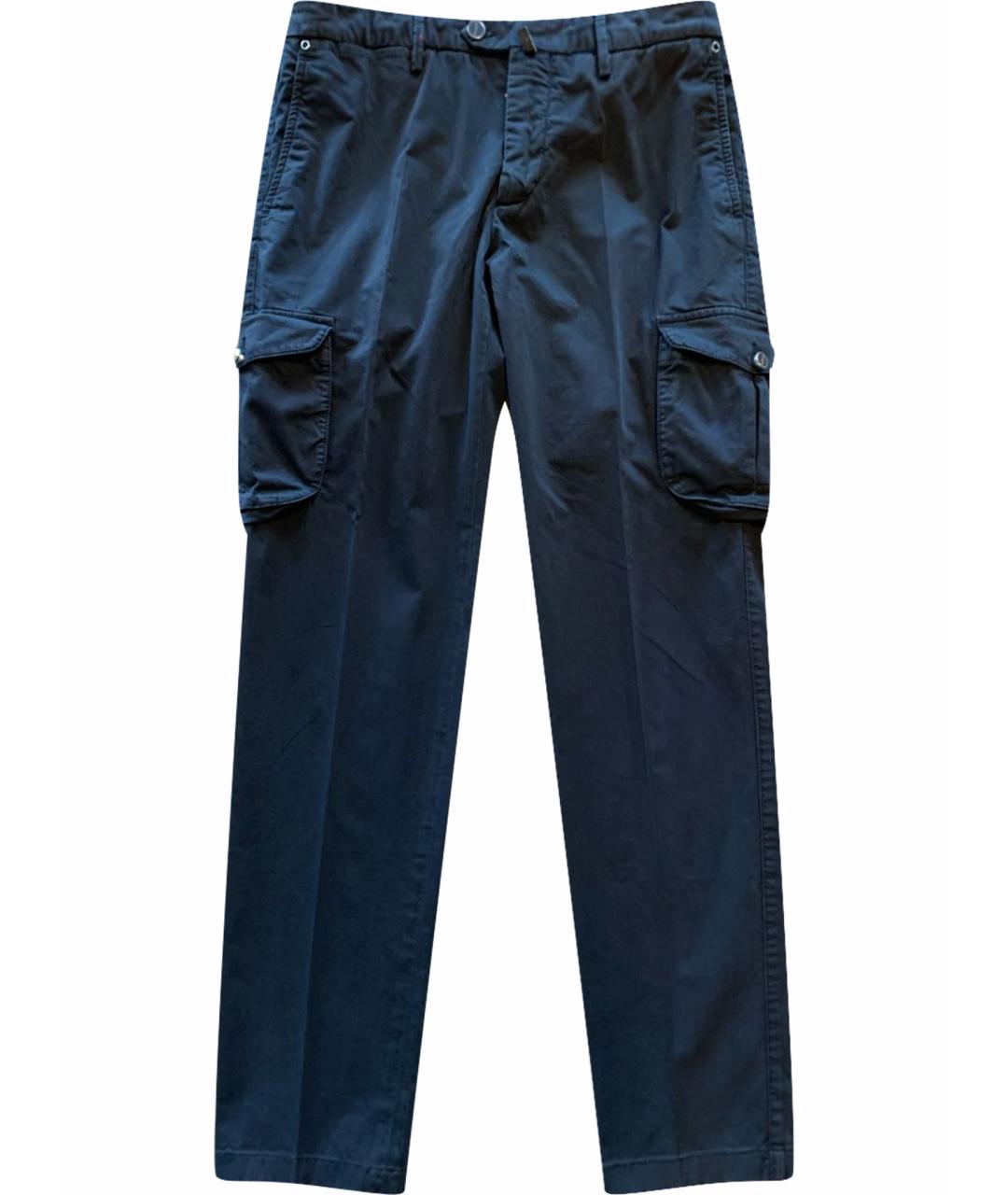 KITON Черные хлопко-эластановые брюки узкие, фото 1