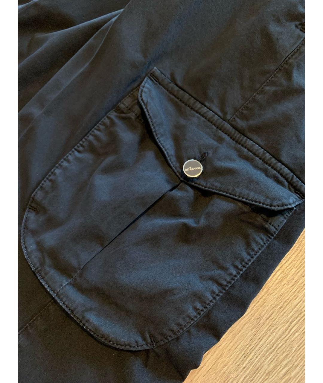 KITON Черные хлопко-эластановые брюки узкие, фото 6