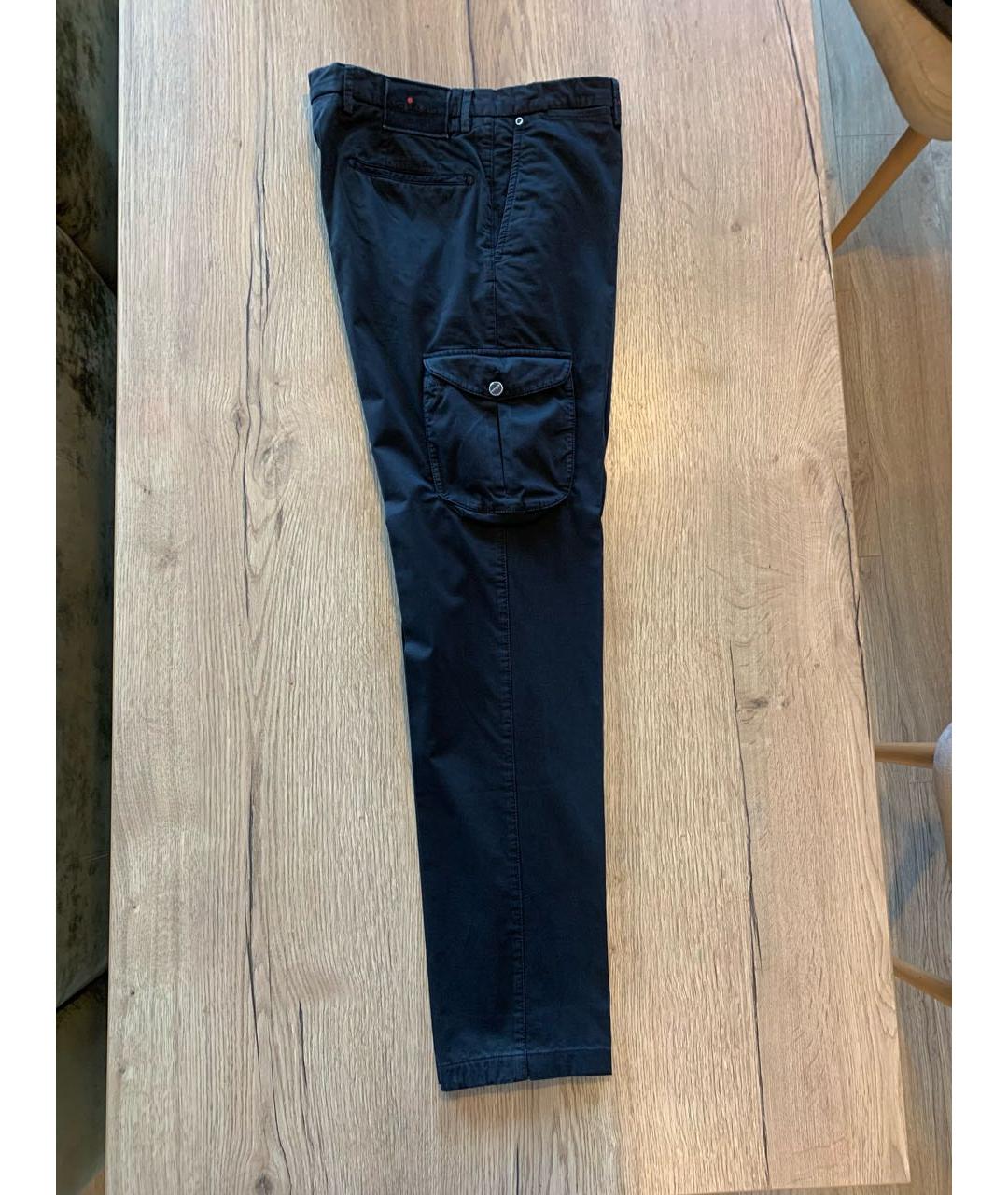 KITON Черные хлопко-эластановые брюки узкие, фото 7
