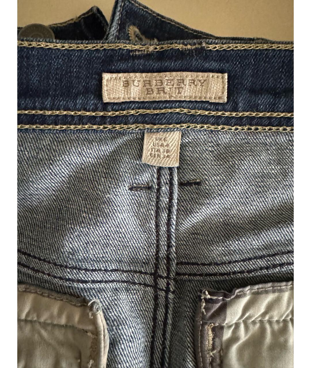 BURBERRY BRIT Синяя хлопковая юбка мини, фото 3