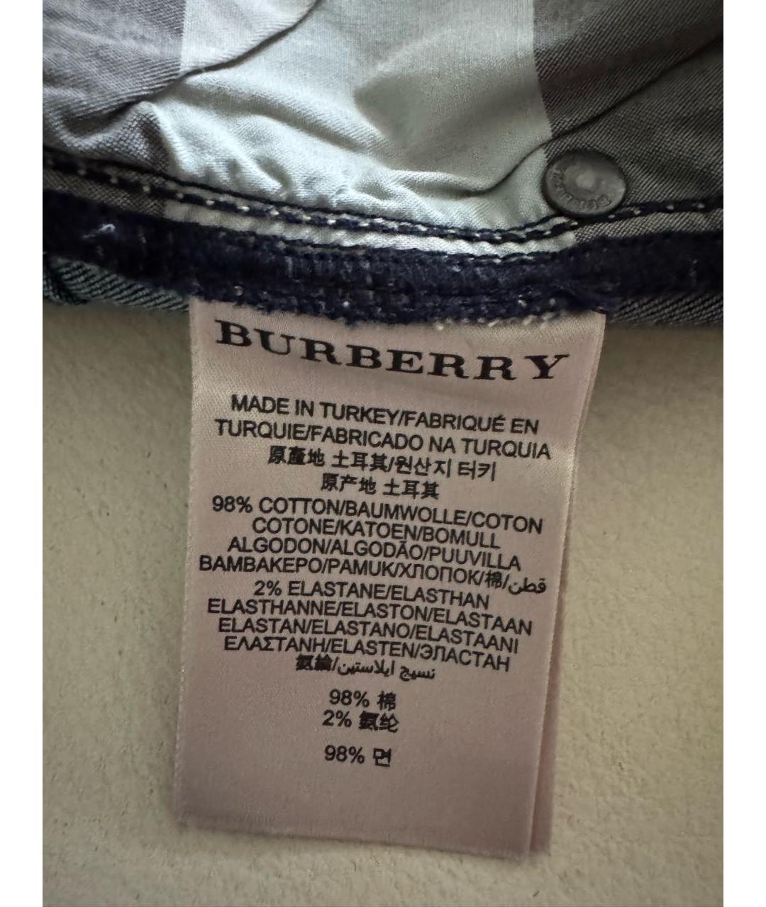 BURBERRY BRIT Синяя хлопковая юбка мини, фото 8