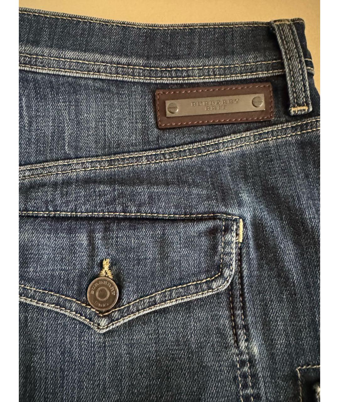BURBERRY BRIT Синяя хлопковая юбка мини, фото 7