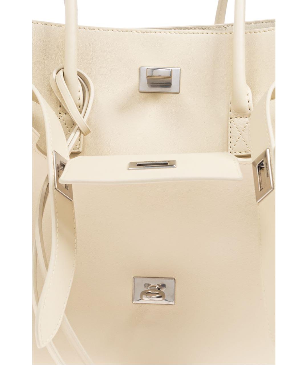BALENCIAGA Бежевая кожаная сумка тоут, фото 7