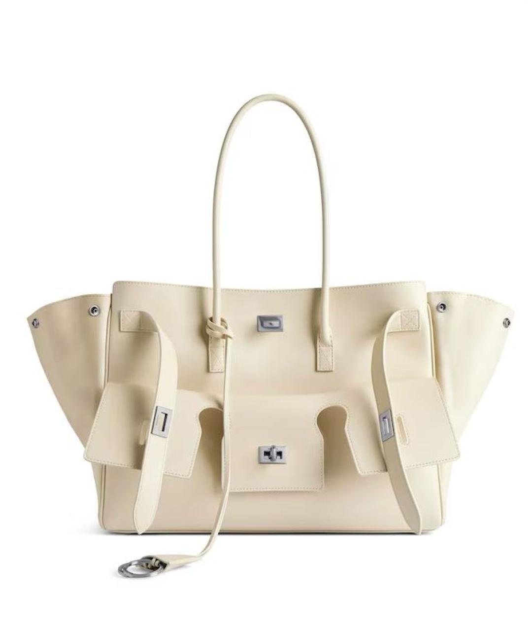BALENCIAGA Бежевая кожаная сумка тоут, фото 1