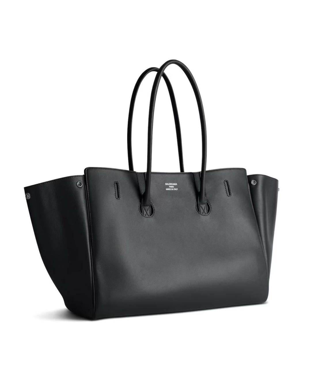 BALENCIAGA Черная кожаная сумка тоут, фото 5