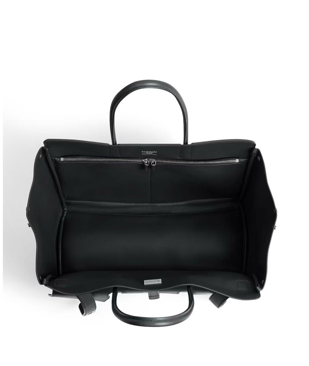 BALENCIAGA Черная кожаная сумка тоут, фото 6