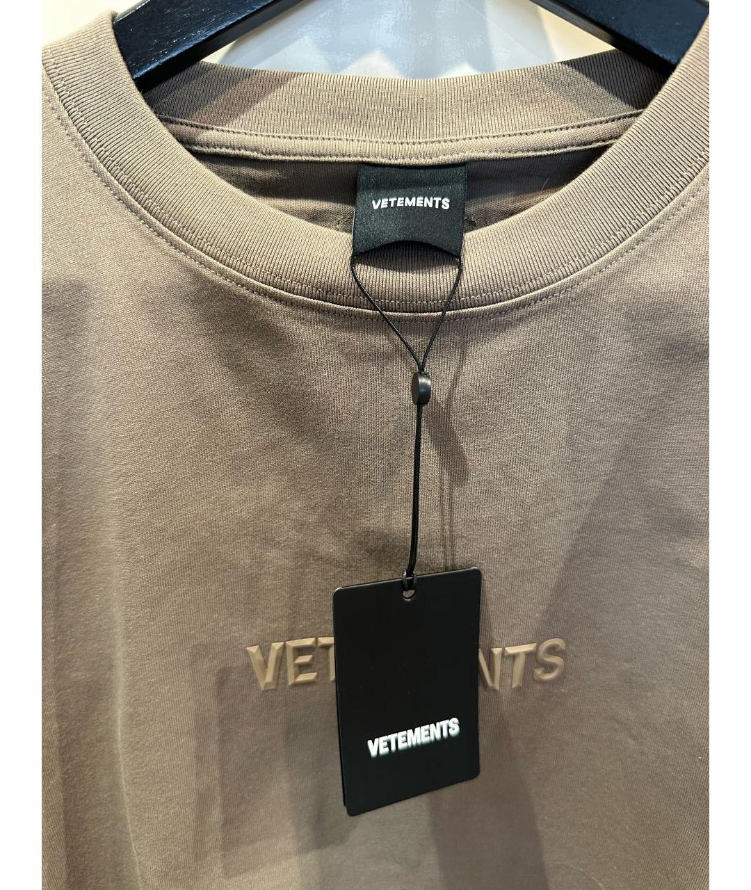 VETEMENTS Бежевая хлопковая футболка, фото 3