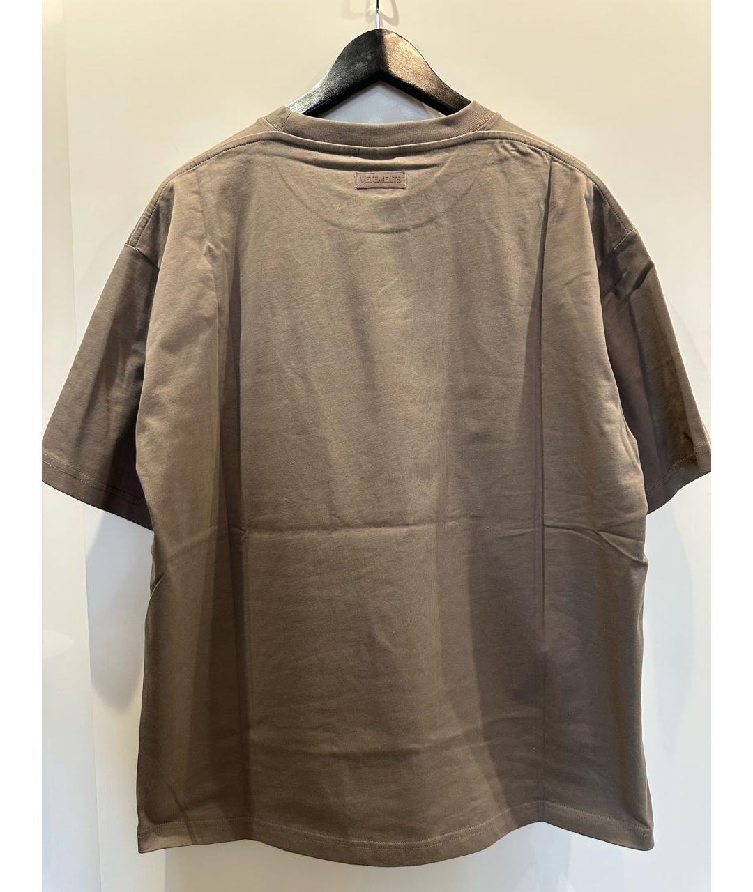 VETEMENTS Бежевая хлопковая футболка, фото 2