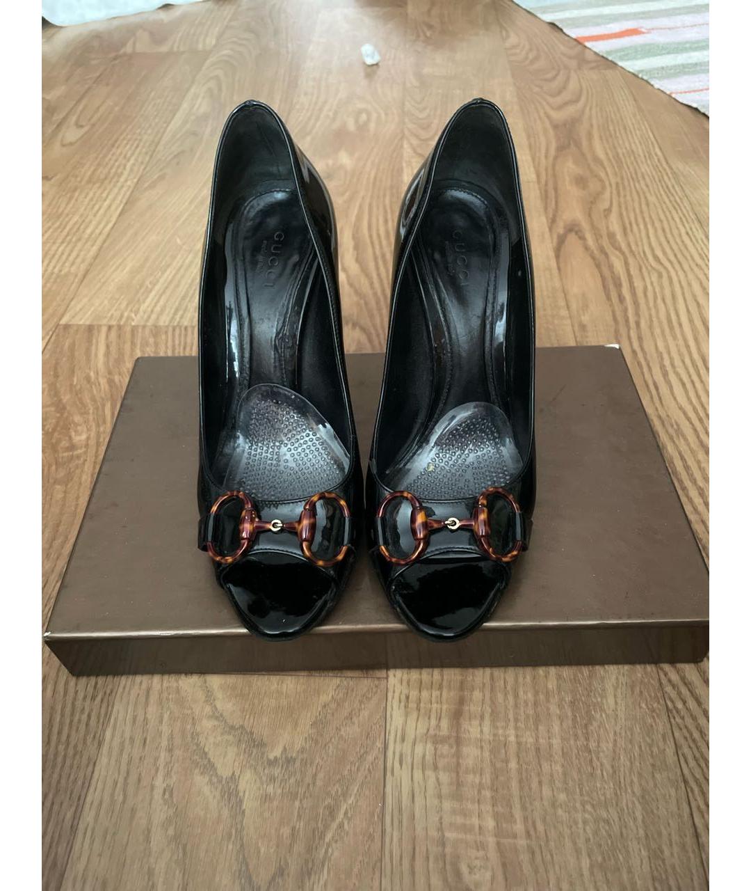 GUCCI Черные туфли из лакированной кожи, фото 2