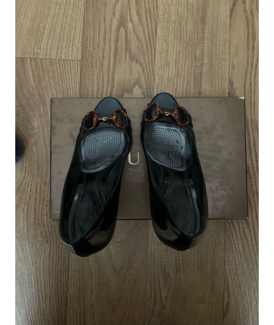 GUCCI Черные туфли из лакированной кожи, фото 3