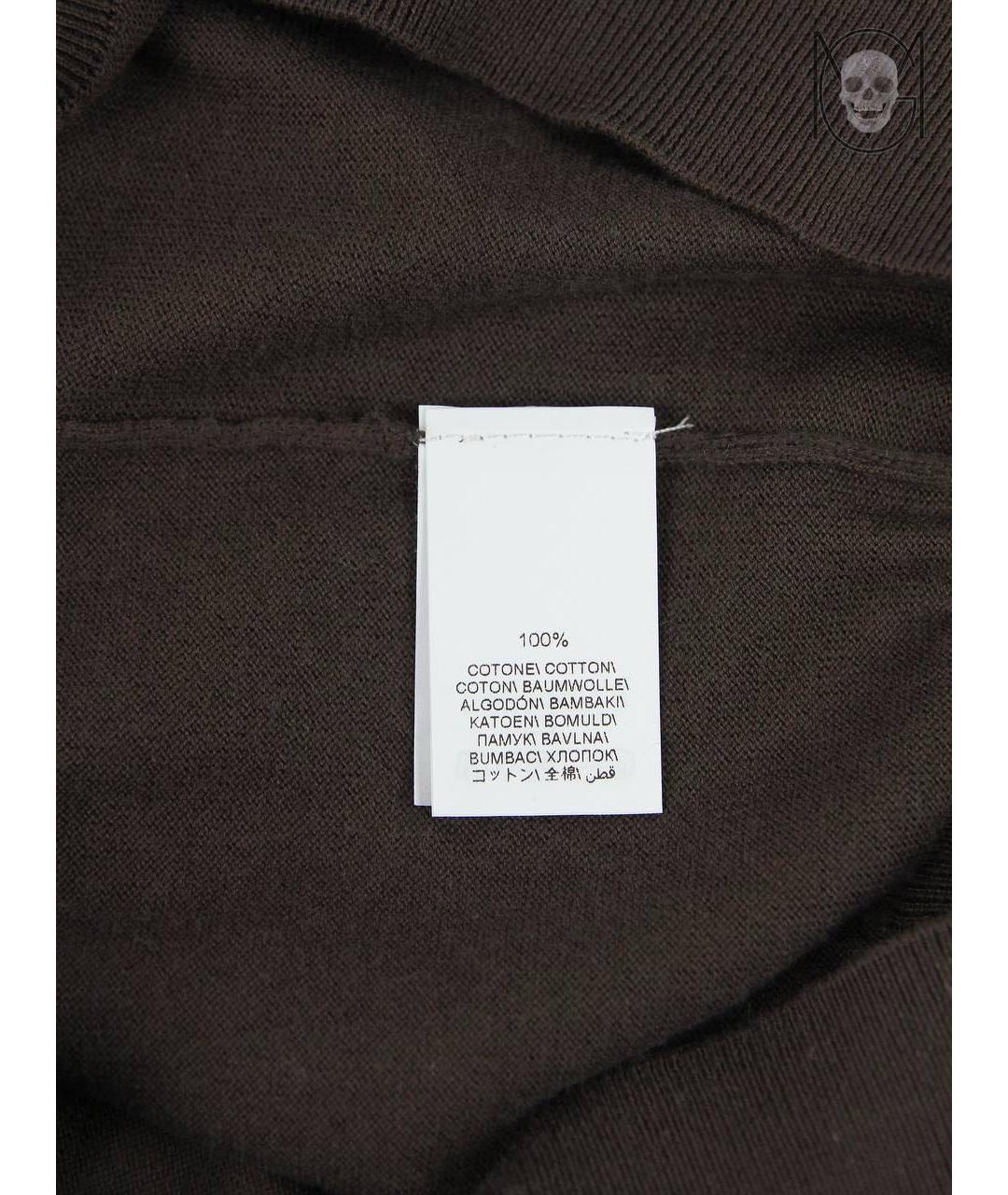 BRUNELLO CUCINELLI Коричневая хлопковая футболка, фото 5