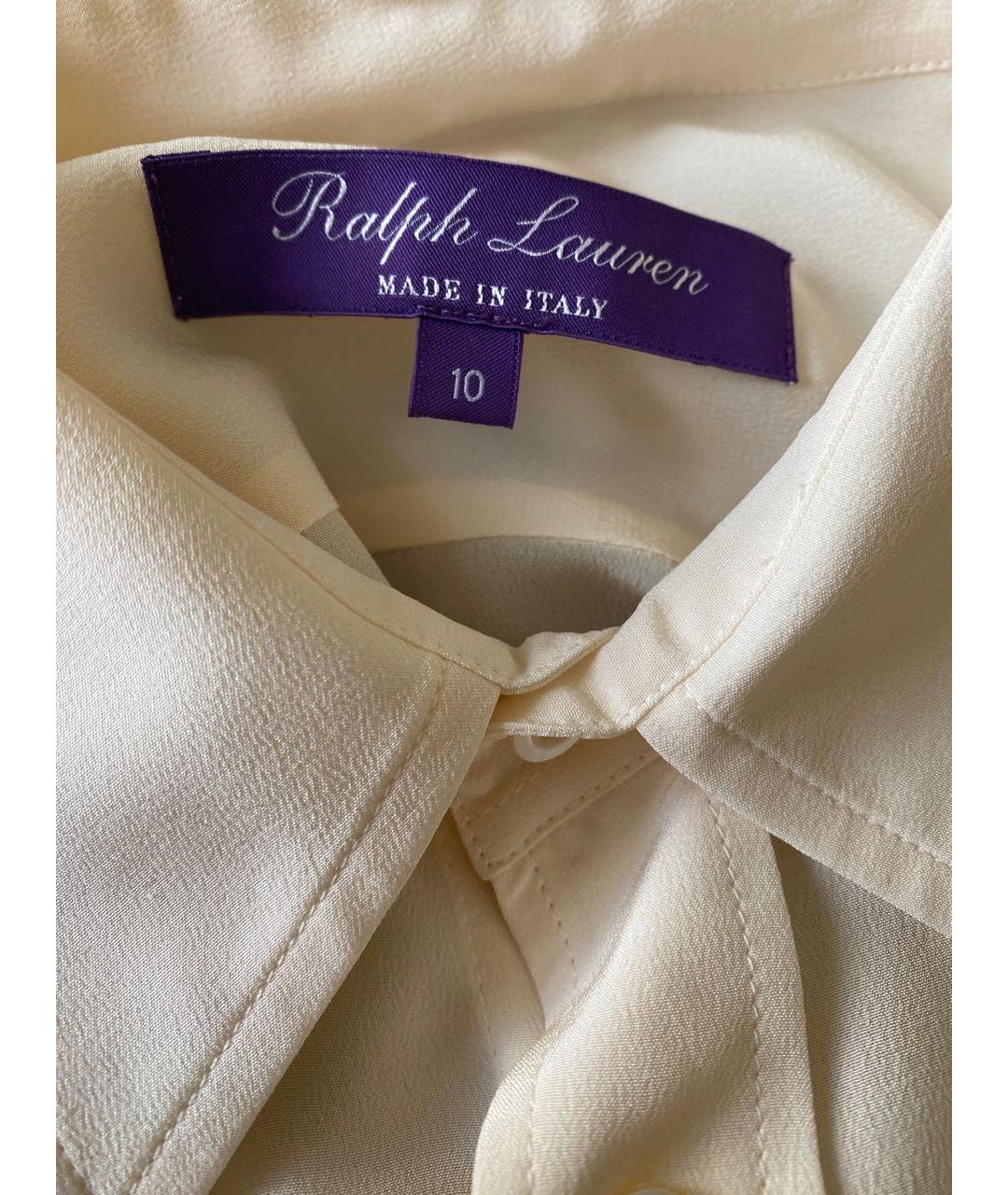 RALPH LAUREN Бежевая шелковая рубашка, фото 3