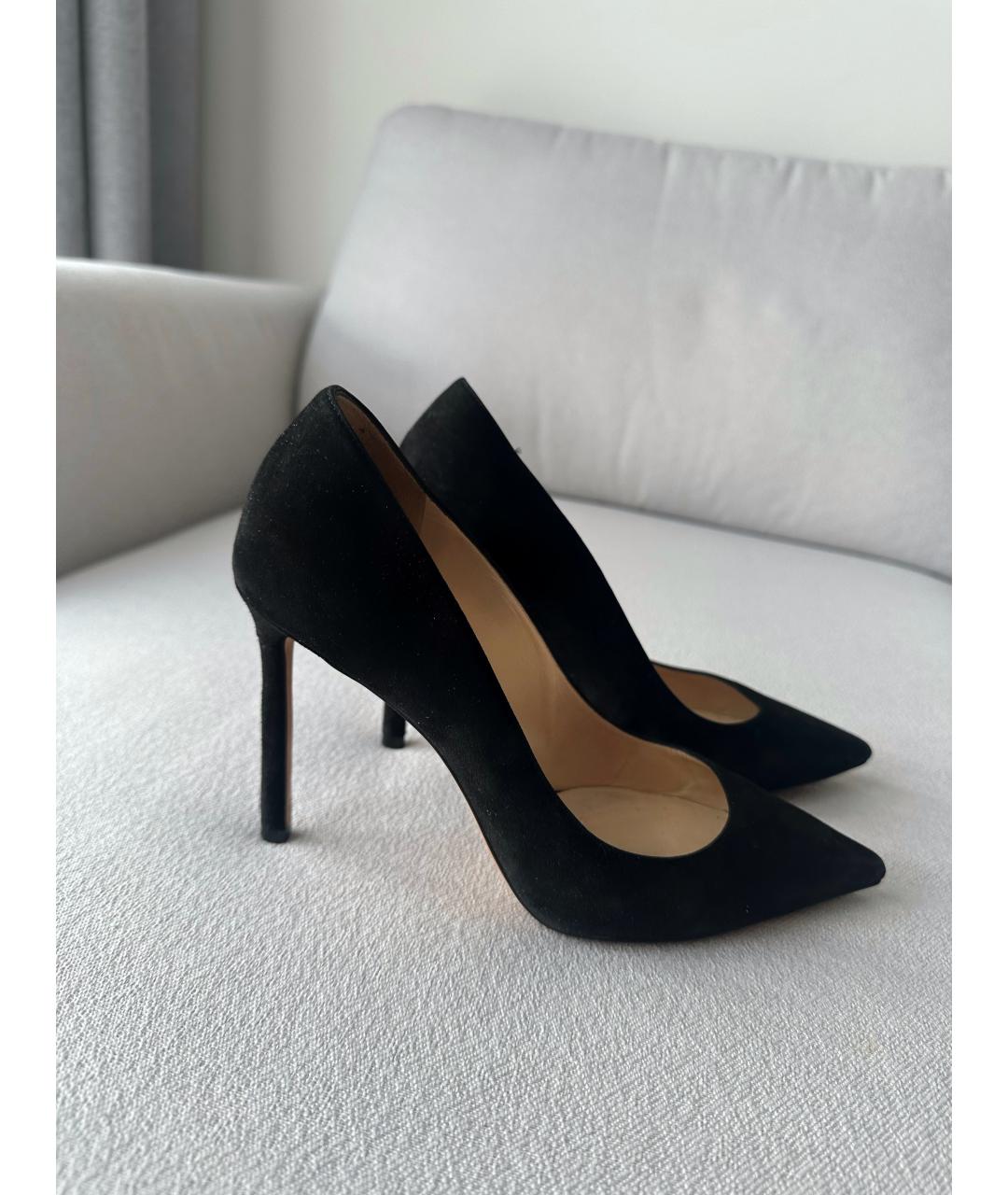 JIMMY CHOO Черные замшевые туфли, фото 7