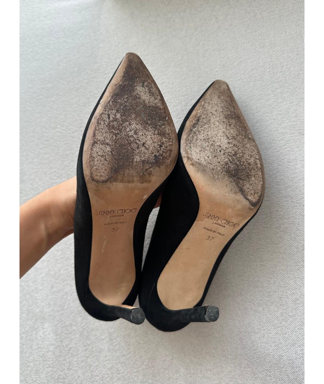 JIMMY CHOO Черные замшевые туфли, фото 5