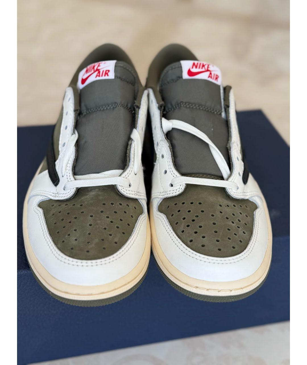 NIKE Хаки кожаные кроссовки, фото 2
