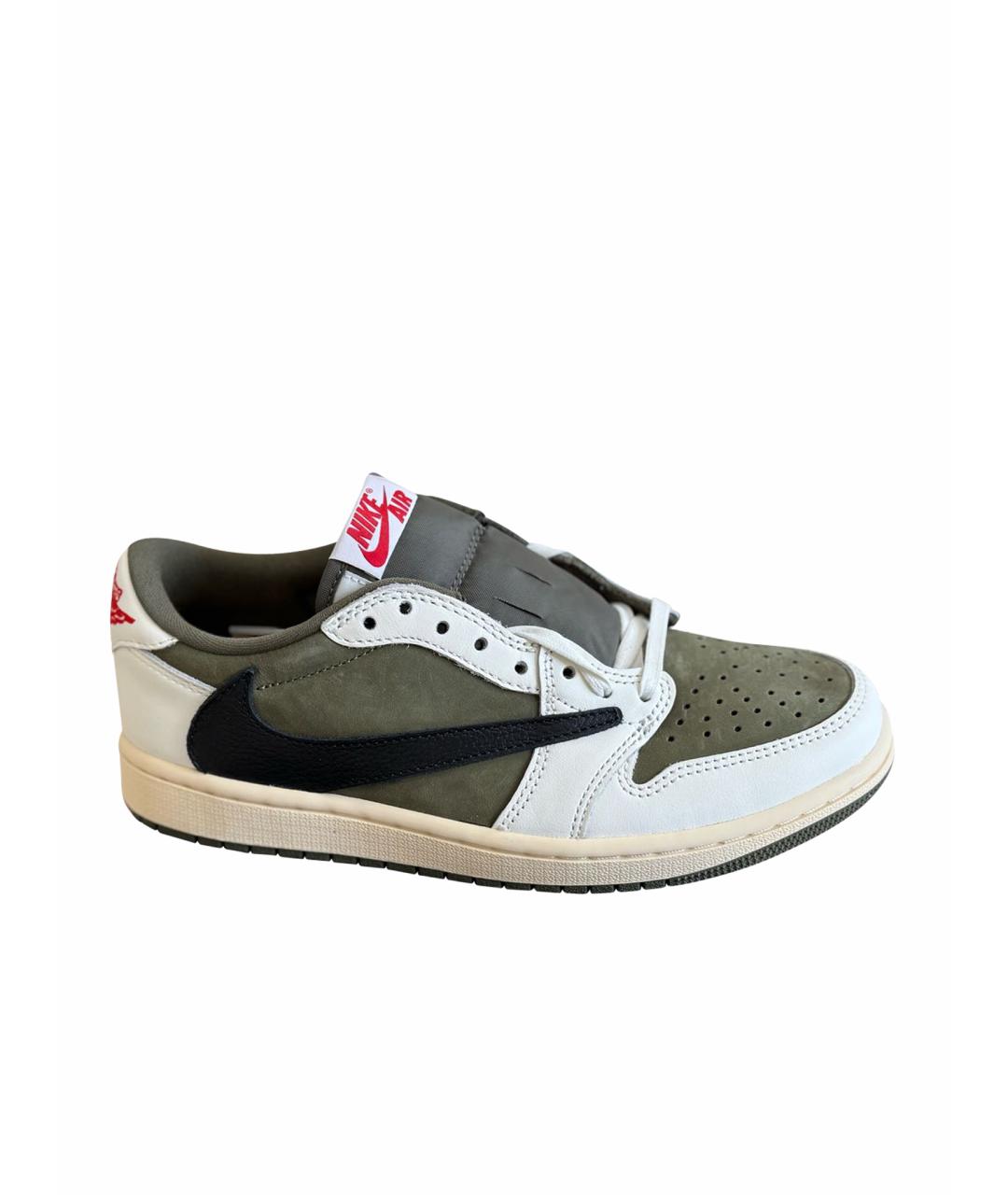 NIKE Хаки кожаные кроссовки, фото 1